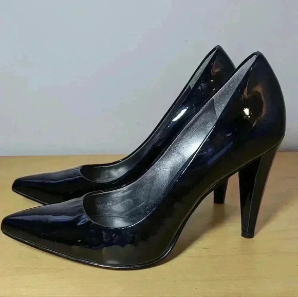 MARC FISHER heels leather black shoes VERY CUTE AND SEXY! size 6 IN GREAT CONDIT - Picture 4 of 10